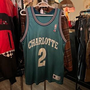 vintage charlotte hornets basketball jersey larry johnson